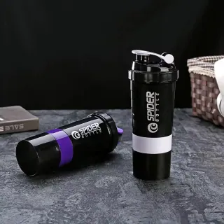شیکر بدنسازی اسپایدر با بدنه مشکی و درب چفتی - تصویر 8