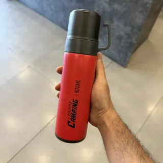 فلاسک استیل کمپینگ مدل SPORTS ظرفیت 600 میلی‌لیتر با درب پیچی و لیوان داخلی - تصویر 4