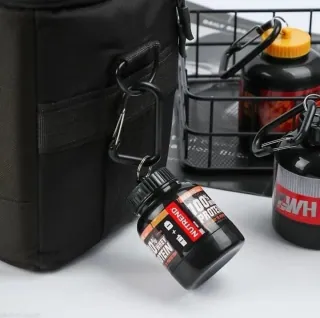 فانل تک‌مخزنه مدل مکمل پروتئینی با قلاب کارابین، مناسب برای حمل قرص و پودر - تصویر 9