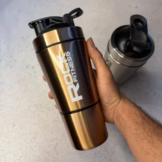 شیکر استیل ROCK FITNESS با درب فلیپ‌تاپ و طراحی حرفه‌ای - تصویر 2
