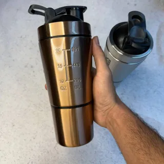 شیکر استیل ROCK FITNESS با درب فلیپ‌تاپ و طراحی حرفه‌ای - تصویر 3
