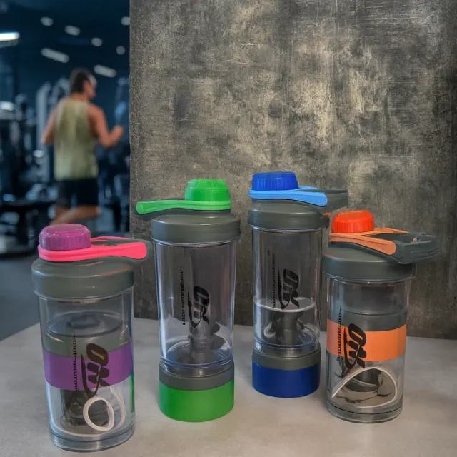 شیکر ورزشی درپیچی Optimum Nutrition با توپی فنری و درب پیچی رنگی