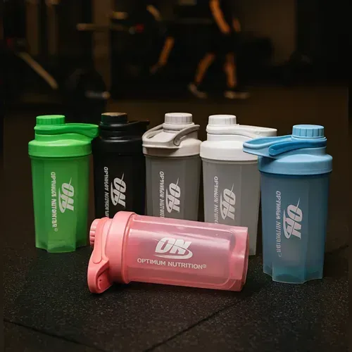شیکر ورزشی Optimum Nutrition با درب پیچی رنگ پاستیلی